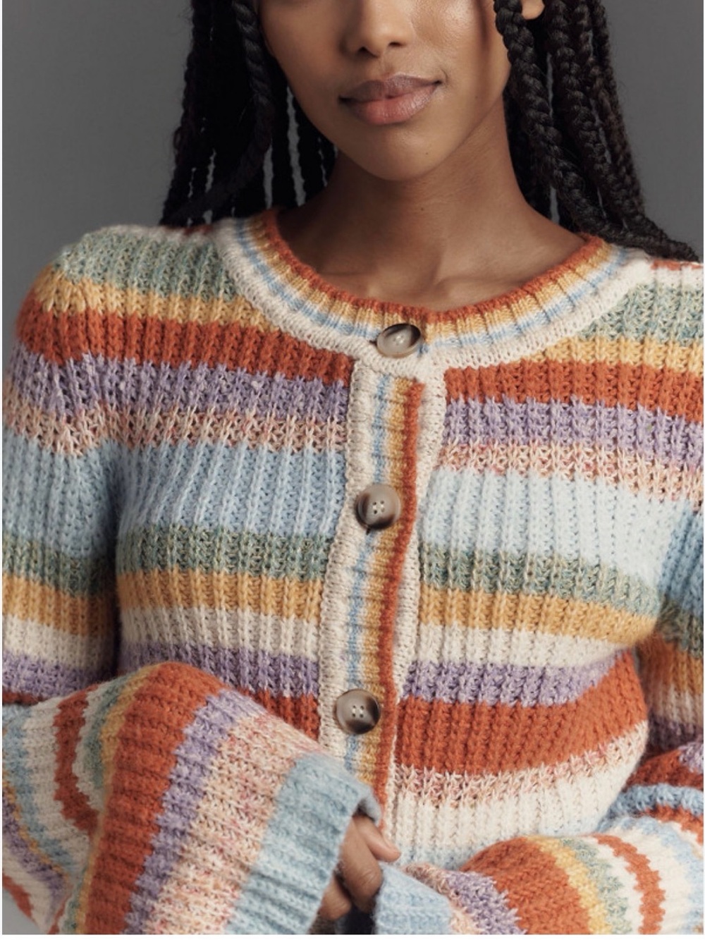 Nwt pilcro multi stripe Multicolor Cropped Cardigan Sweater - Women